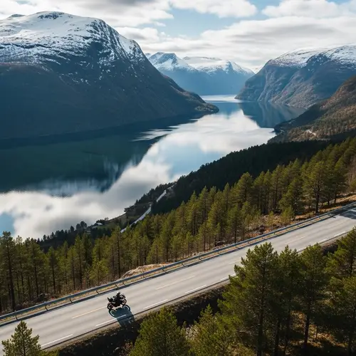Motorcycle Journey Through Nordic Landscapes
