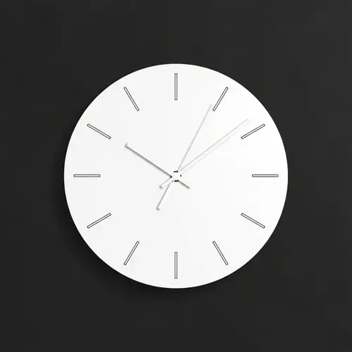 Minimalist White Circle Clock - Elegant Timepiece