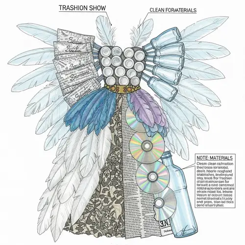 Creative Trashion Show Dress Made of Recycled Materials