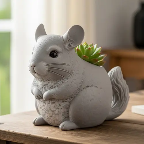 Chinchilla-Shaped Ceramic Pot | Home Decor