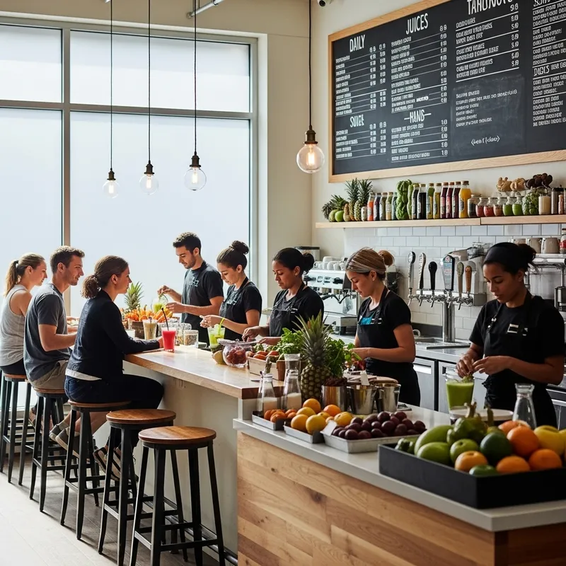Fresh Juice Bar in a Vibrant City
