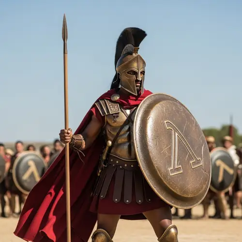 Spartan Soldier in Black Armor | Ancient Greece Warrior