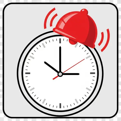 128x128 Circular Alarm Clock Icon PNG Image