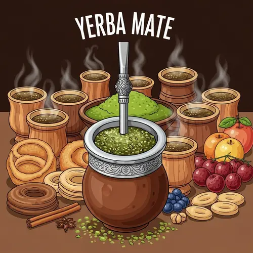 Traditional Yerba Mate Drinking Setting - Communal Experience