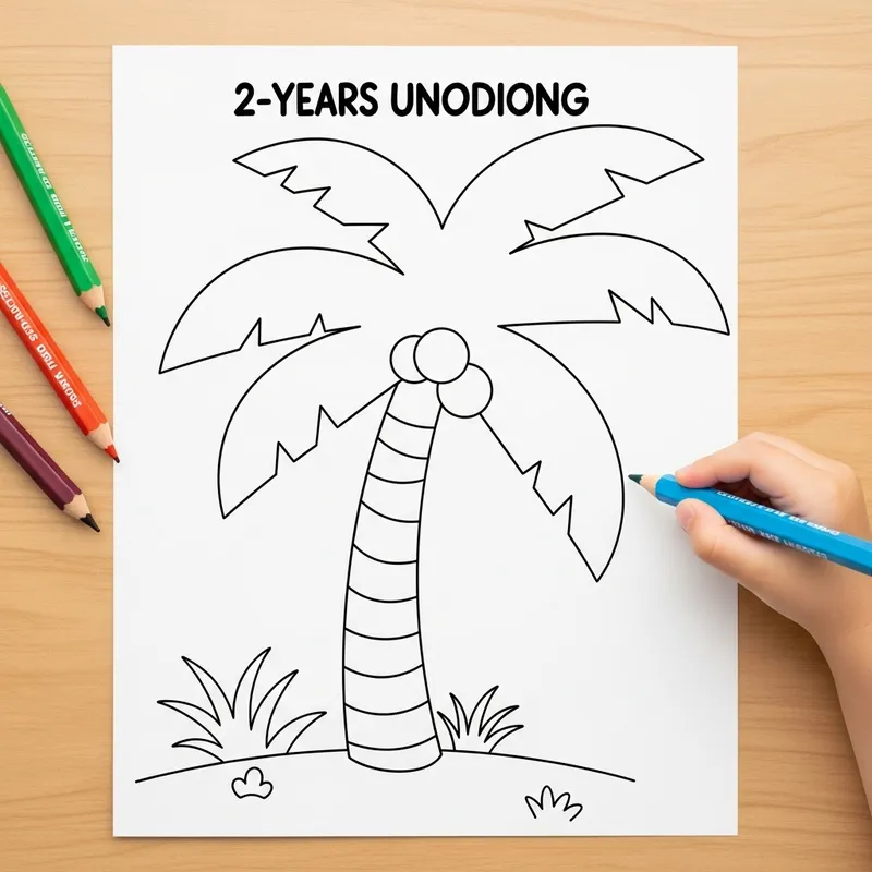 Simple and Easy Palm Tree Coloring Page for Toddlers Simple and Easy Palm Tree Coloring Page for Toddlers