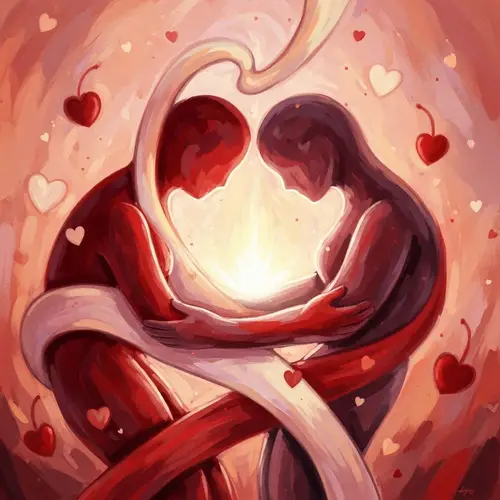 Abstract Concept of Love: Symbolic Artwork in Warm Colors