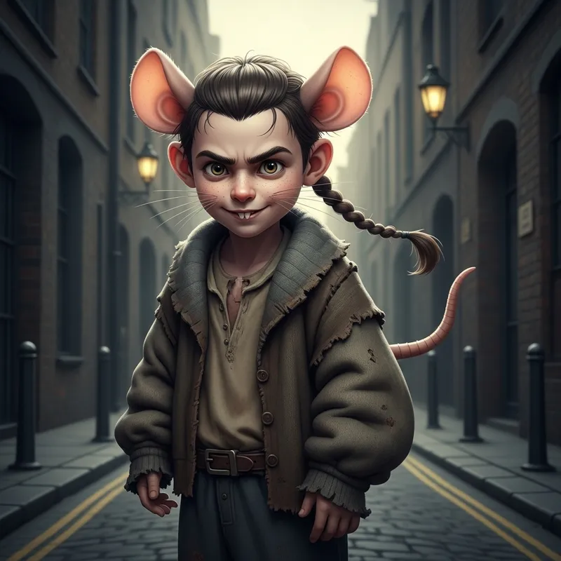 Street-Smart Boy with Rat-Like Look