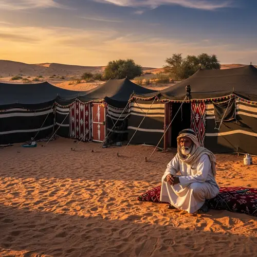 Elderly Man in Desert Tents - Arabian Heritage