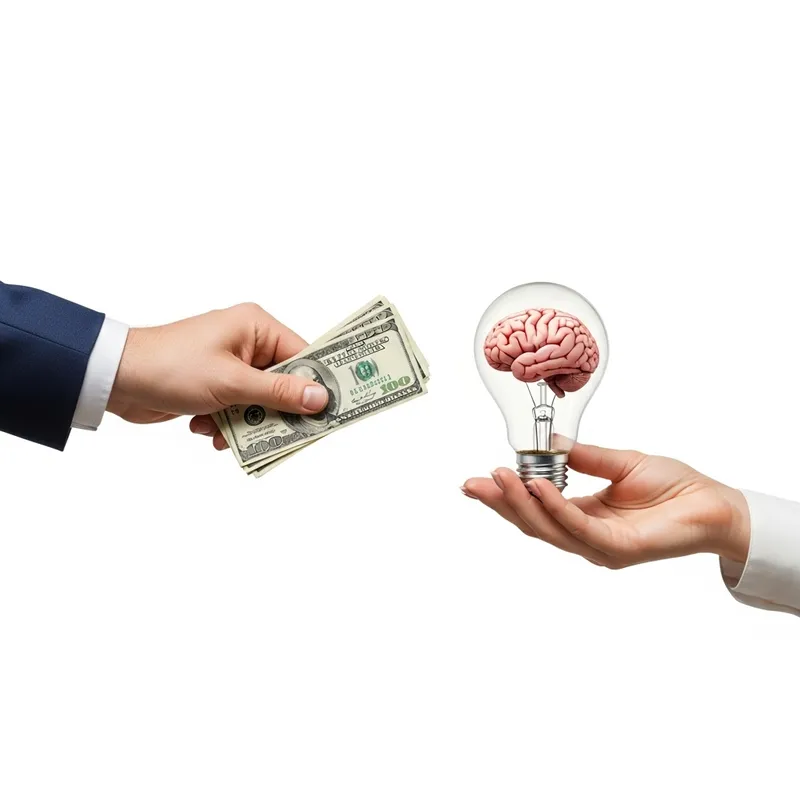 Creative Clipart of Hands Exchanging Money for Ideas