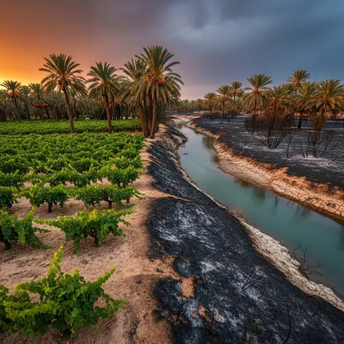 Stunning Oasis with Palm Trees and Vines