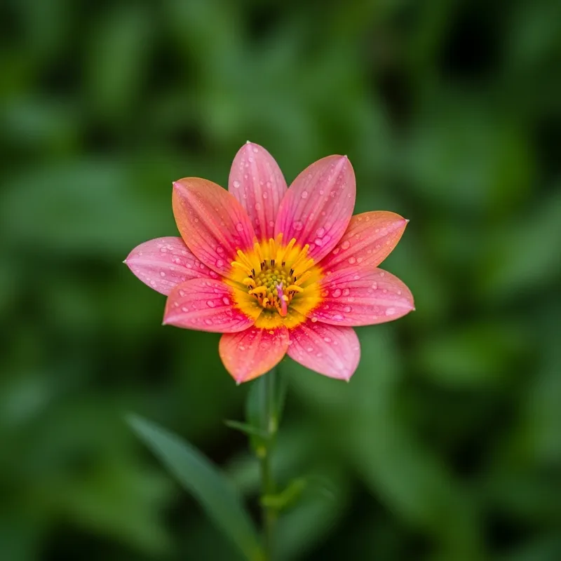 Vibrant Single Flower Blossom - Pink & Orange