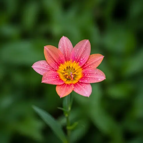 Vibrant Single Bloom Flower in Full Bloom - Pink & Orange