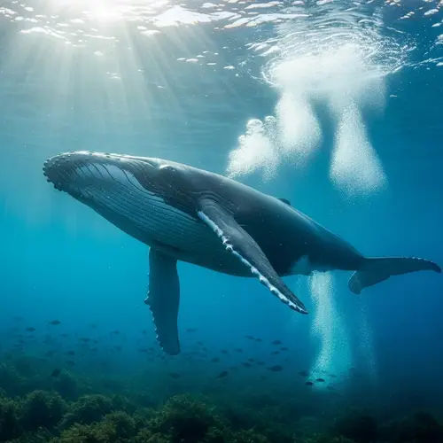 Majestic Whale Swimming in Ocean | Marine Wildlife Photography