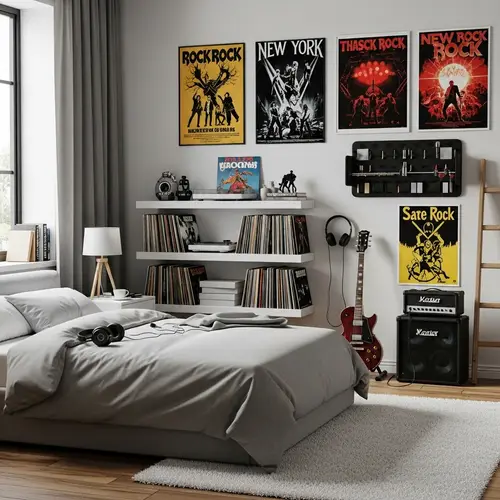 Cozy Teen Rockstar Bedroom in New York