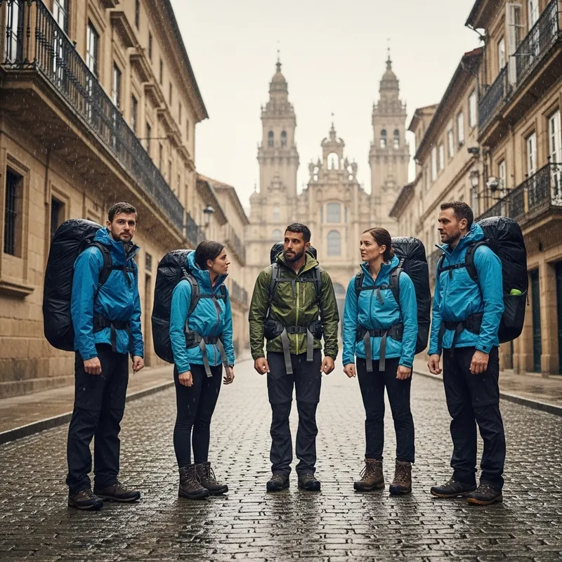 Dramatic Arrival of Six Hikers in Santiago de Compostela Dramatic Arrival of Six Hikers in Santiago de Compostela