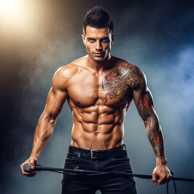 Chester Bennington-Inspired Rock Star Physique Art