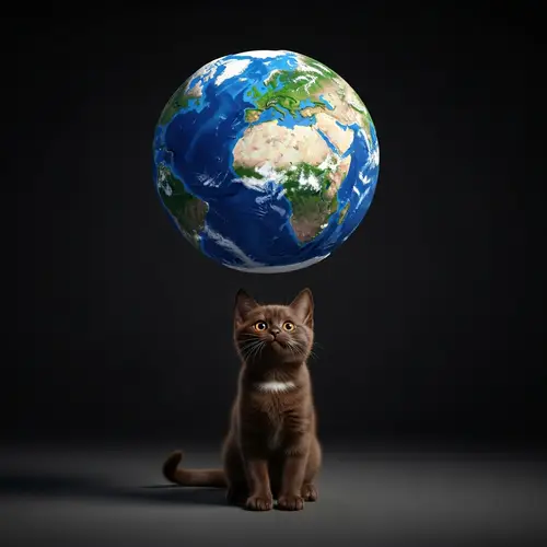 Adorable Cat Holding Earth: A Visual Delight