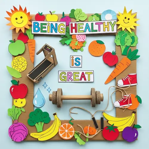 Creative Work by Children on 'Being Healthy is Great'