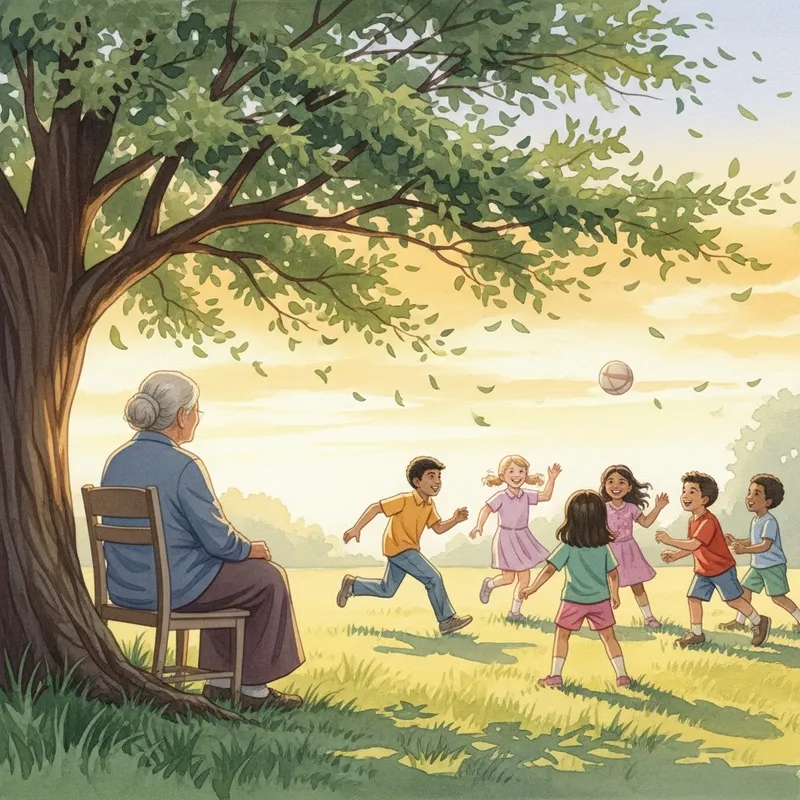 Nostalgic Sunset Youth Scene | Watercolor Art