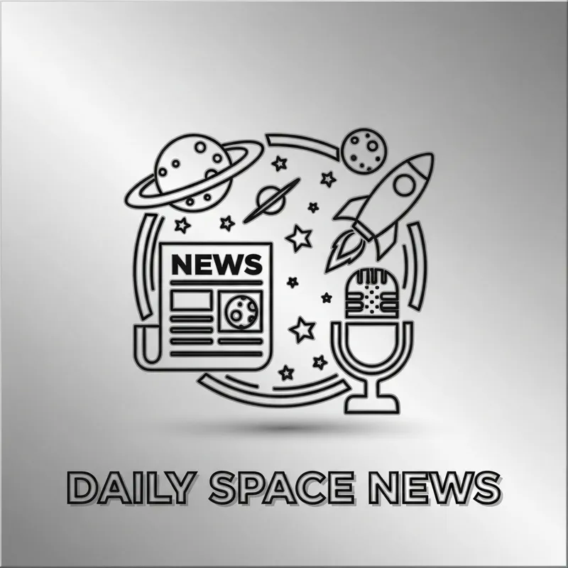 Daily Space News Icon | Sleek Metallic Design