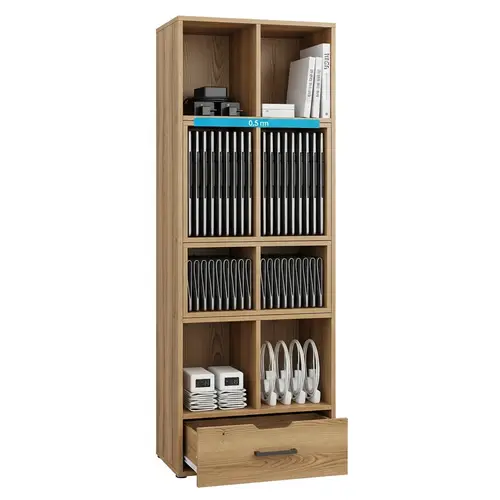 Efficient Laptop Storage Rack with Drawer Design