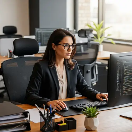 Middle Eastern Professional Woman in Office Setting | Mia Kalifa