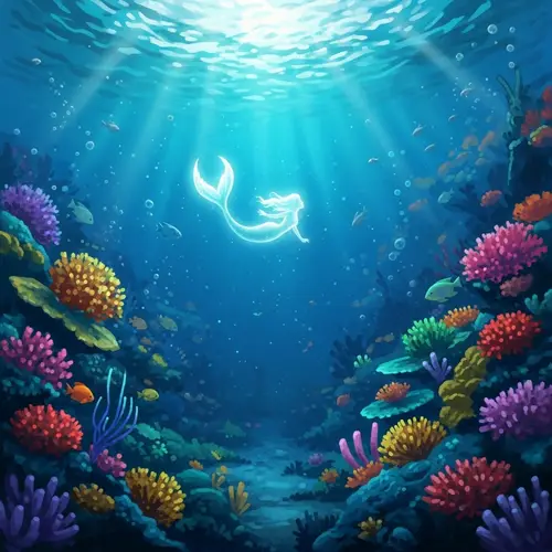 Surreal Underwater Panorama with Mermaid - Stunning Digital Painting