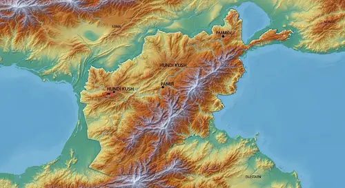Afghanistan Topographic Map: Hindu Kush and Pamir Mountains