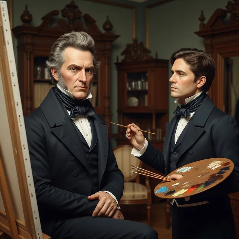 Andrew Jackson Portrait Painting | Antique Furniture Room