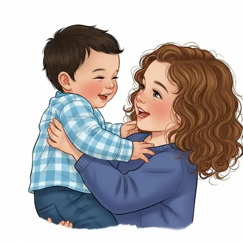 Heartwarming Children's Tale: Joyful Caucasian Girl & Hispanic Baby Boy