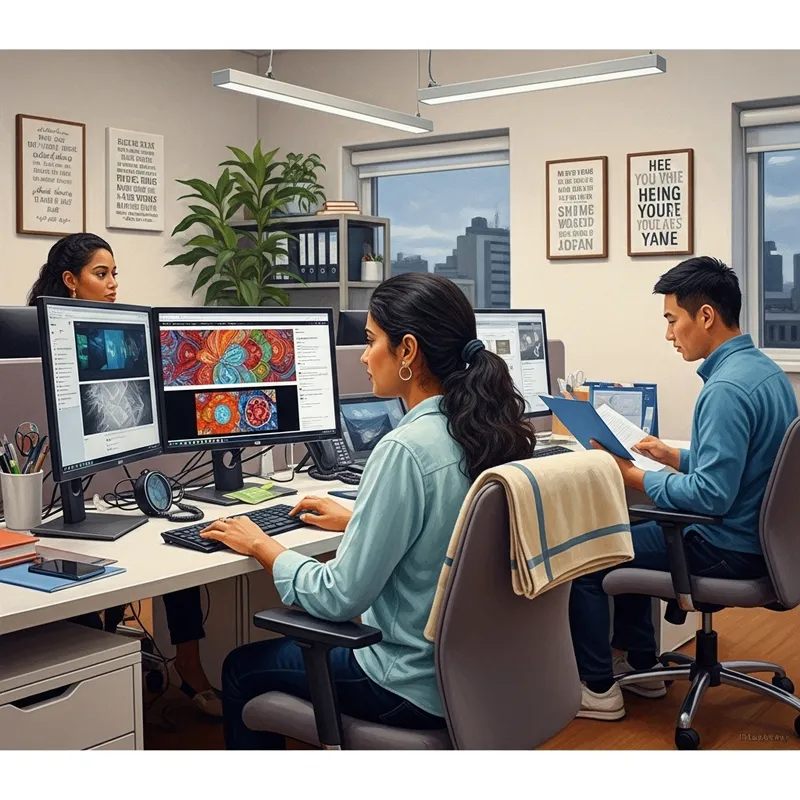 Creative Web Designer at Work | Modern Office Art