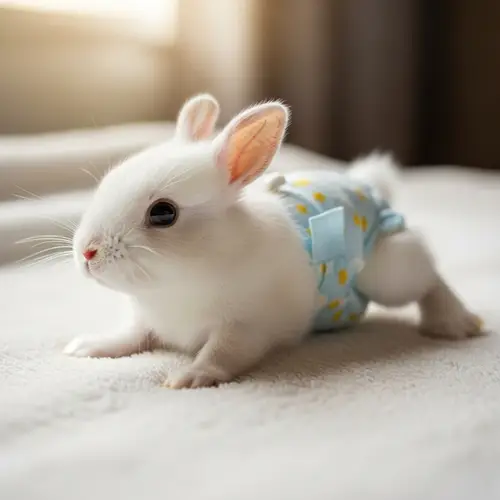 Adorable Baby Rabbit in Diapers | Cute Newborn Bunny Crawling