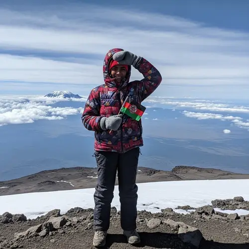 Adventurous South Asian Female Child Conquers Mount Kilimanjaro