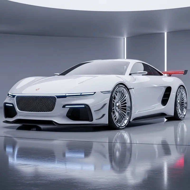 Futuristic White Porsche 911 Luxury Redesign