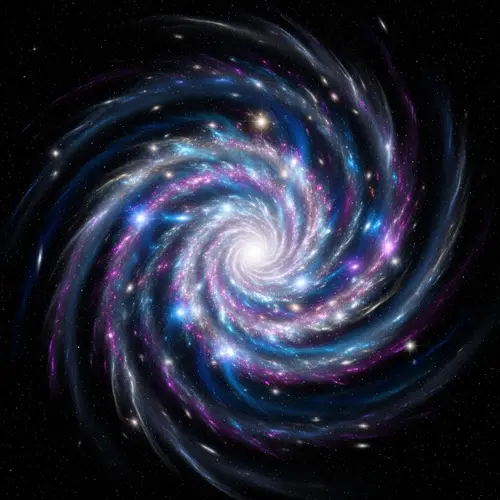 Galaxy Abstract Art | Swirling Blues, Purples, Silvers Stars