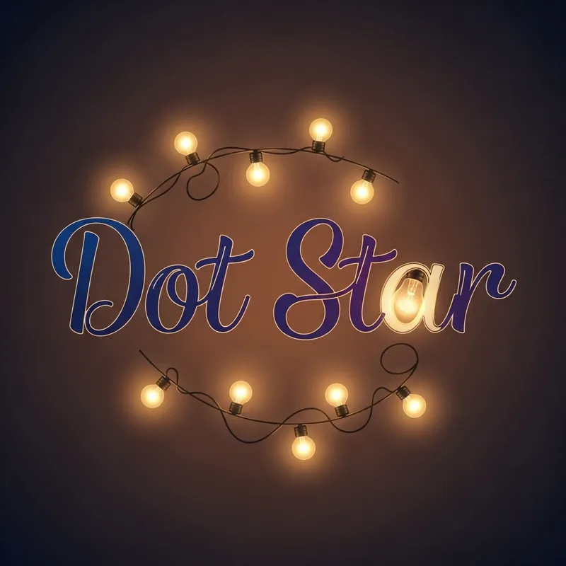 Dot Star Logo Design | Warm String of Lights