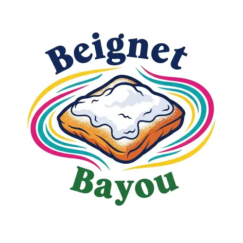 Whimsical and Playful Beignet Bayou Logo Design