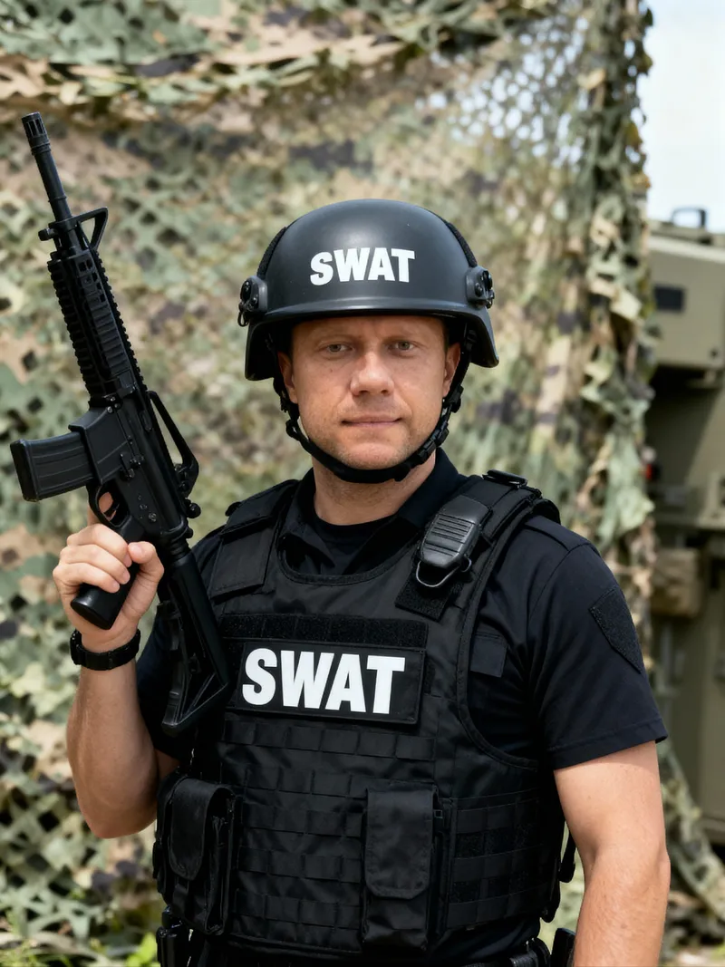 SWAT Officer Model in Tactical Gear