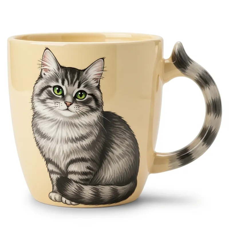 Cute Cat Ceramic Cup - Unique Feline Design for Cat Enthusiasts