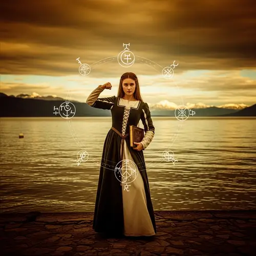 15th Century European Woman at Leman Lake | Historical Painting