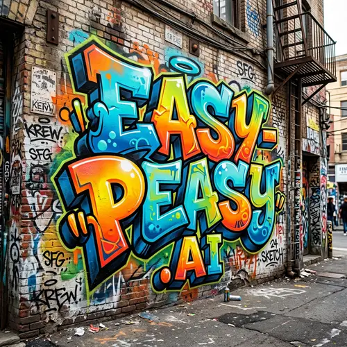 EASY-PEASY.AI: 3D Graffiti Text Showcase