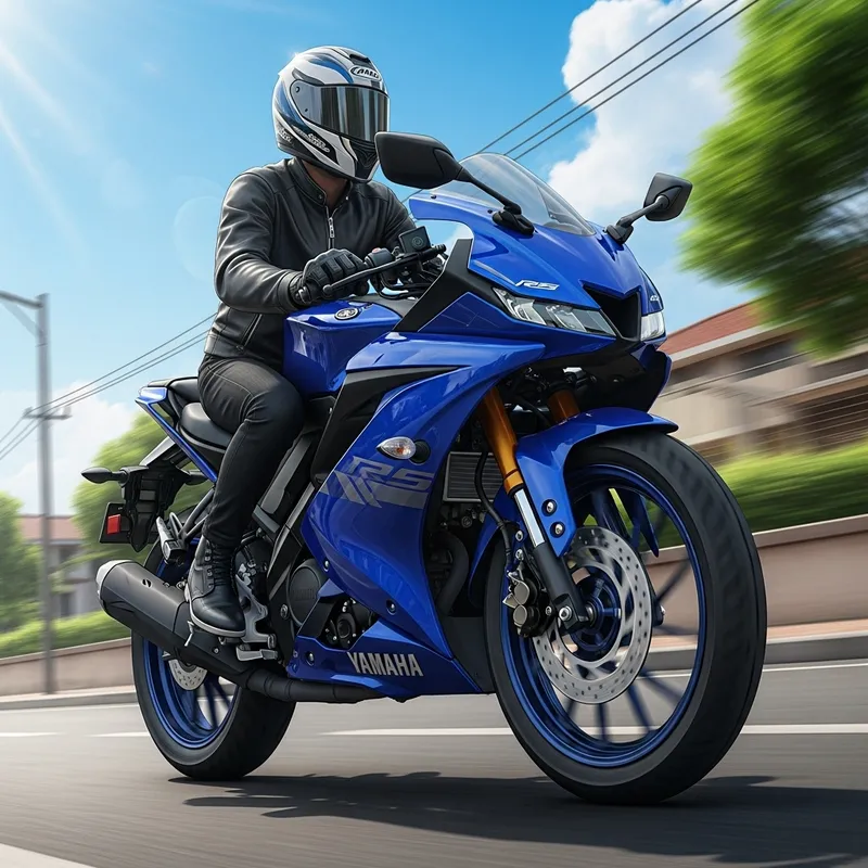 Dynamic Yamaha R15 Motorcycle in Brilliant Blue | Street Ride