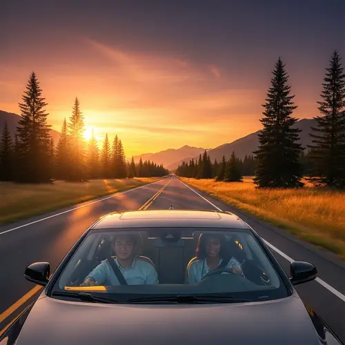 Serene Sunset Drive: Mesmerizing Journey Through Nature