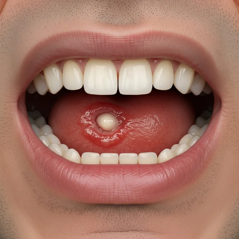 Realistic Mouth Sore Image - Middle-Eastern Man