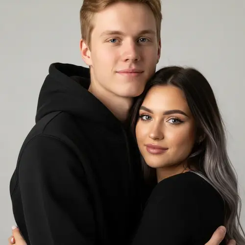 Heartwarming Image of Friend Hugging Young Estonian Couple