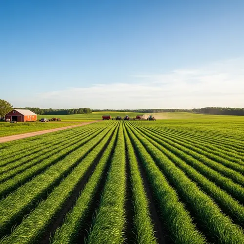 Beautiful Agriculture Field Under Clear Blue Sky