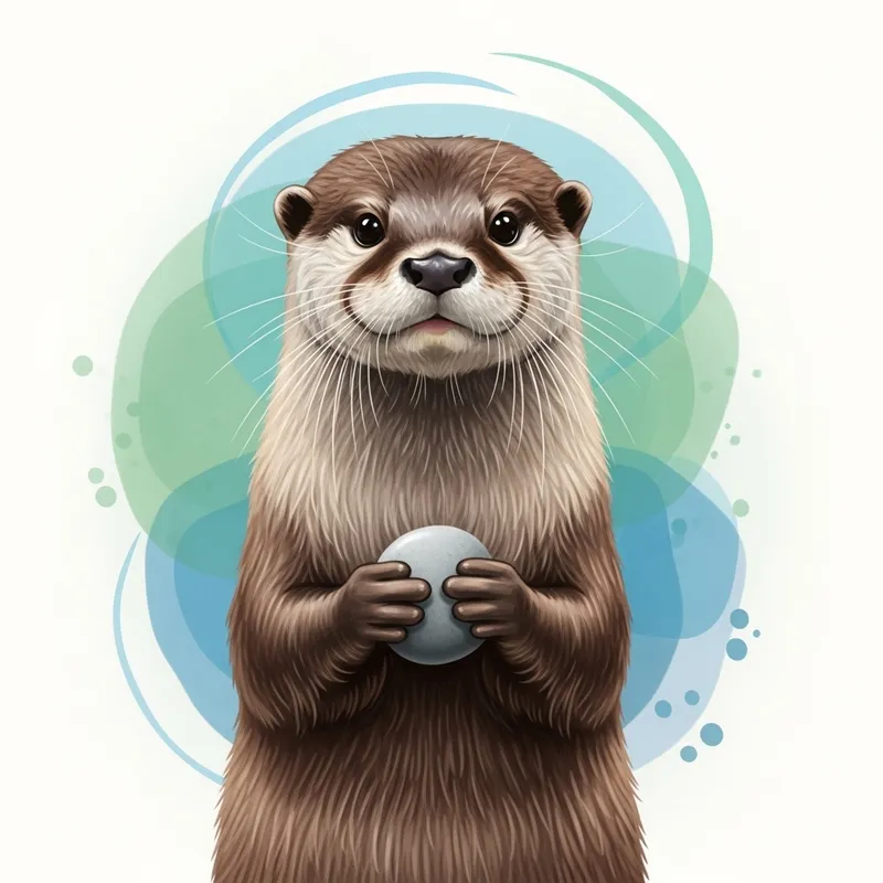 Vibrant Otter Watercolour Painting in 4k Resolution