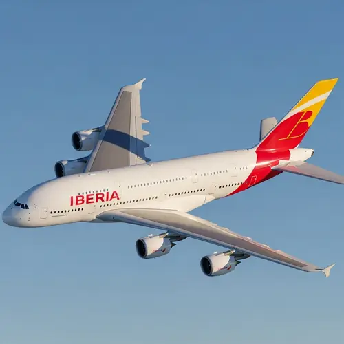 A380 Airplane with Iberia Airlines Livery