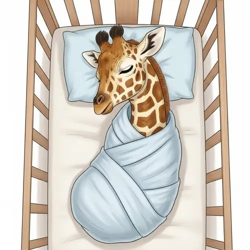 Baby Giraffe Sleeping Peacefully | Nursery Illustration