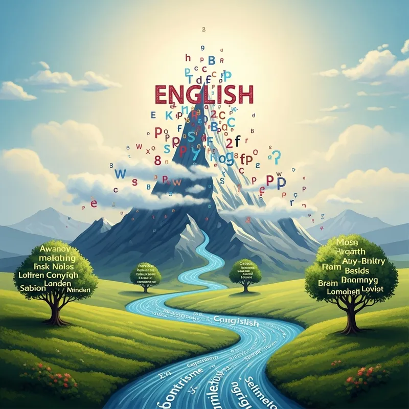 Inglés Language: Mountain Peak and Literary Streams